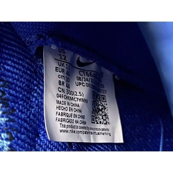 Men’s Sz 12 Nike Cleats Blue Alpha Menace Elite 3 Game Royal Football CT6648-414 - Picture 13 of 13